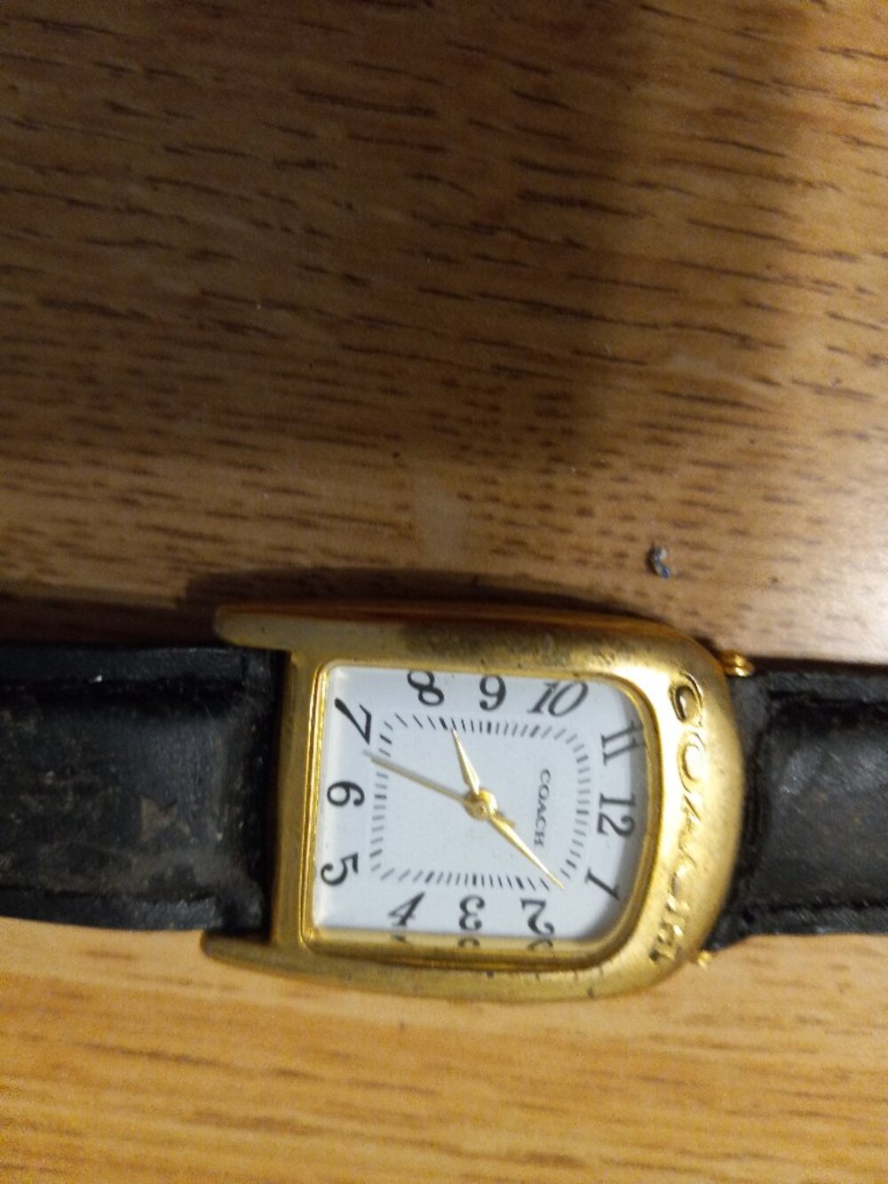 Vintage COACH 7777 GOLD TONE Tank Watch